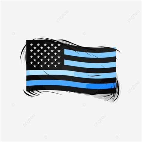 Thin Blue Line Vector, Sticker Clipart Thin Blue Line Flag Waving On ...