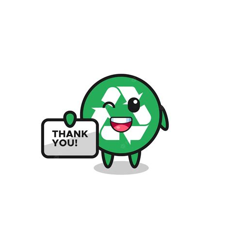 Premium Vector The Mascot Of The Recycling Holding A Banner That Says