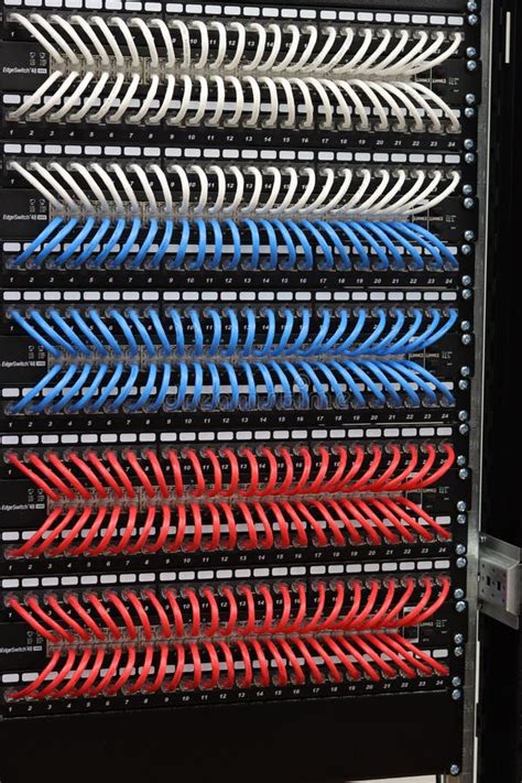 Connecting Ethernet Switches To Patch Panels Using Colored Patch Cords