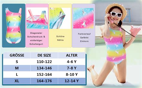 DUSISHIDAN Badeanzug Mädchen Einteiler Bademode Swimsuit Mädchen