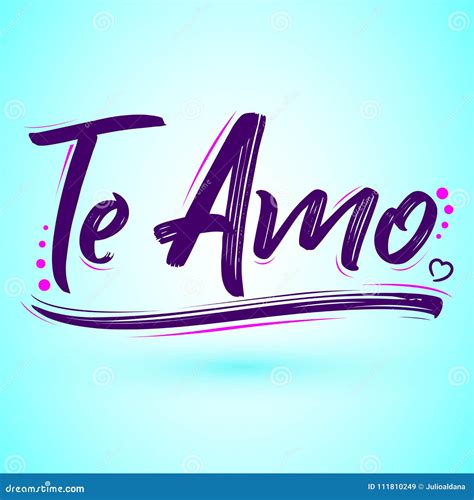 Te Amo I Love You Spanish Text Vector Lettering Design Stock Vector