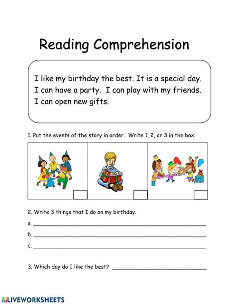 Reading Comprehension Interactive Exercise For Grade You Can Do The