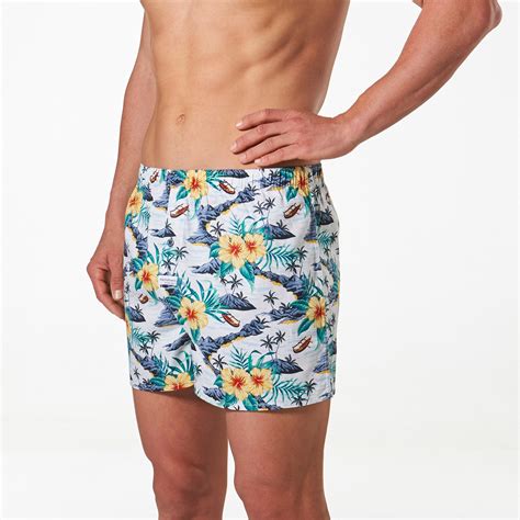 Mens Cotton Boxer Shorts Vintage Hawaiian