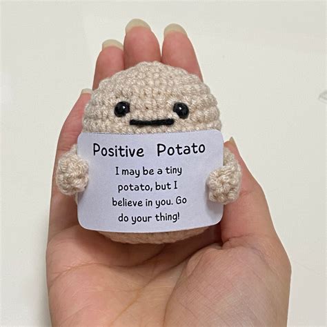 Positive Potato Crochet Handmade Cute Amigurumi Potato With Etsy