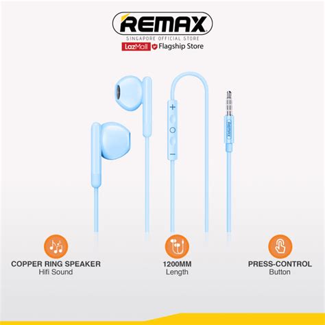 Remax Audio Rm Aux Mm Wired Earphone For Call Music Lazada