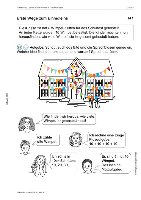 Grundschule Unterrichtsmaterial Mathematik Grundrechenarten Einmaleins