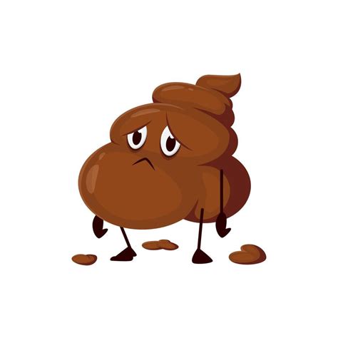 Funny poo excrement, cartoon sad poop feces emoji 46915513 Vector Art at Vecteezy