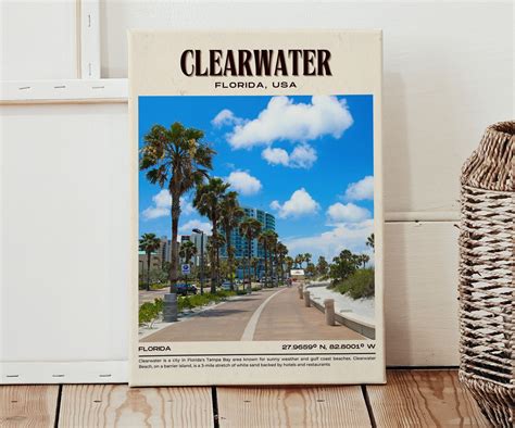 Clearwater Vintage Wall Art Clearwater Canvas Clearwater Framed