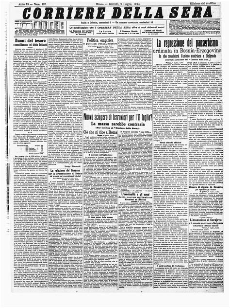 Il Diario Della Guerra 09 Luglio 1914 Il Diario Della Guerra