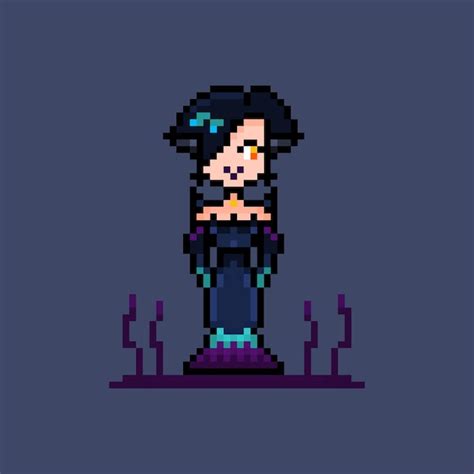 Pixel Linda Senhora Vestida De Bruxa Personagem Malvada Vetor Premium