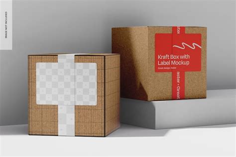 Cajas Kraft Con Maqueta De Etiqueta Archivo PSD Premium