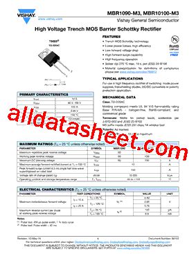 MBR1090 M3 V01 Datasheet PDF Vishay Siliconix