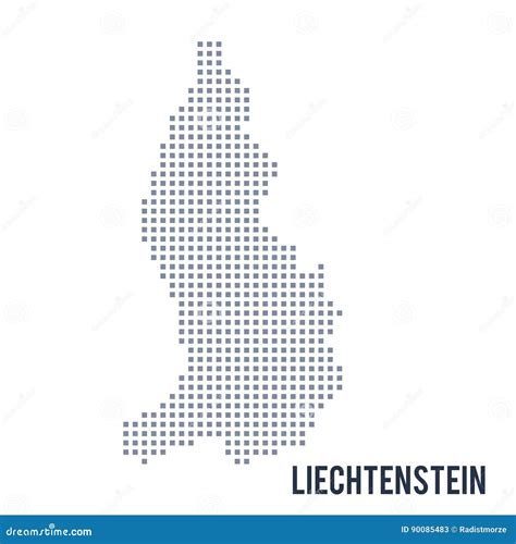 Vector O Mapa De Pixel De Liechtenstein Isolou Se No Fundo Branco