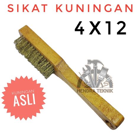 Jual Original Sikat Kuningan Asli 4x12 Gagang Kayu Sikat Kuningan