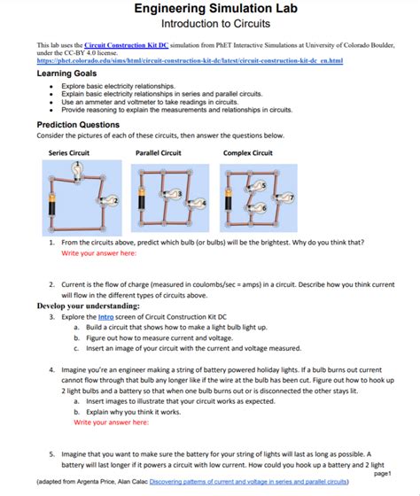 Circuit Construction Kit Dc Virtual Lab Answer Key Circuit