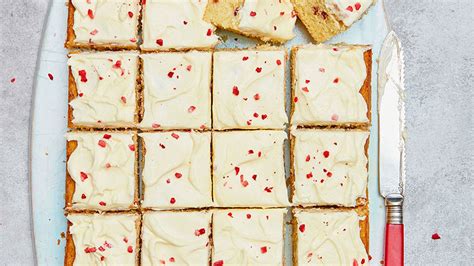 Mary Berrys White Chocolate And Raspberry Traybake Recipe Hello