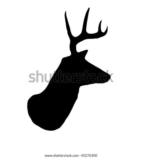 Profile Whitetail Deer Buck Silhouette Isolated Stock Illustration 43276300