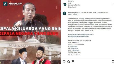 Cara Bem Uns Kritik Putusan Mk Soal Usia Capres Cawapres Buat Video