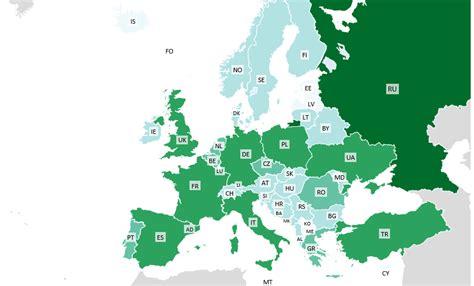 Europe Heat Map Excel Template Editable Map Of Europe | Images and ...