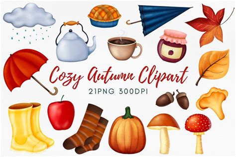 Set of high quality hand drawn Autumn clipart 21 PNG