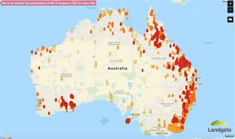 Australia Wildfires Map