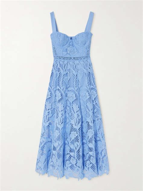 SELF PORTRAIT Guipure Lace Midi Dress NET A PORTER