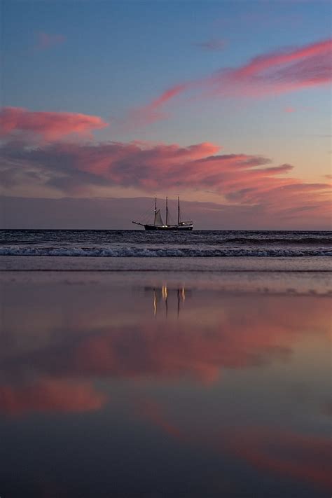 Ship Sail Horizon Sunset Hd Phone Wallpaper Peakpx