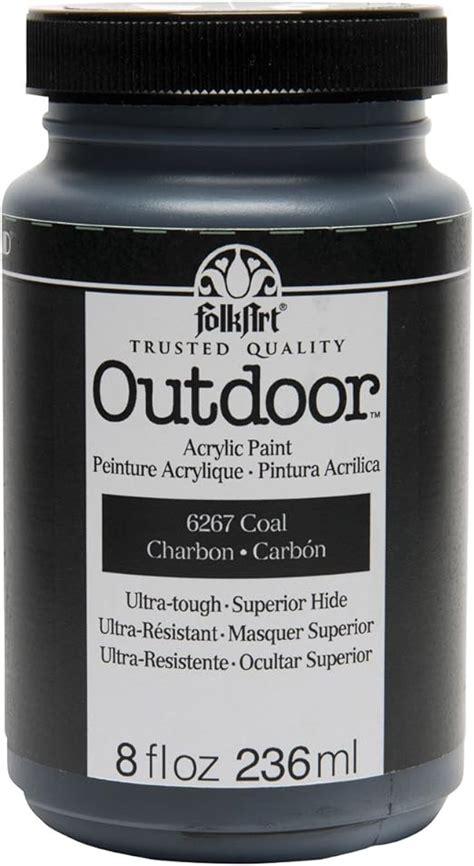 Folkart Outdoor Acrylic Paint In Assorted Colors 8 Oz Coal