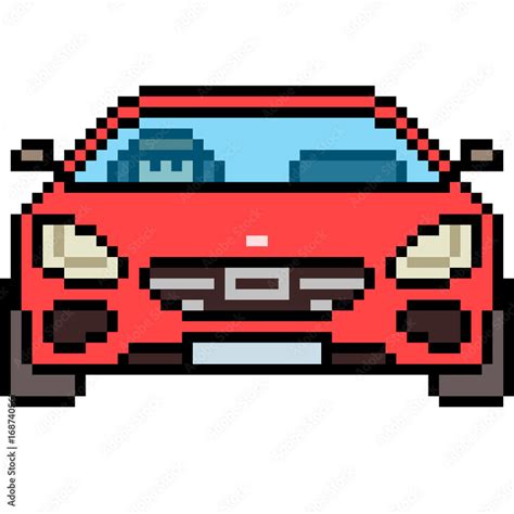 vector pixel art car front Stock Vector | Adobe Stock