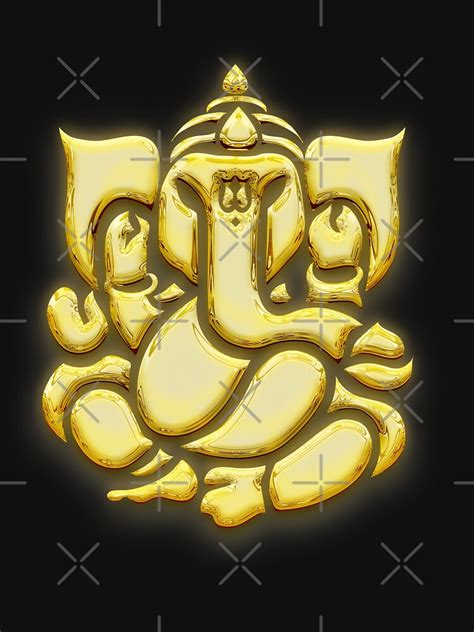 Lord Ganesha 3d Golden Art T Shirt T Shirt For Sale By Kartickdutta101 Redbubble Ganesha