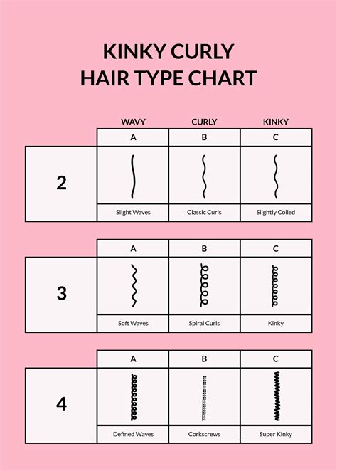 Kinky Curly Hair Type Chart In Illustrator Word Pdf Psd Download