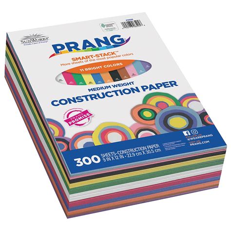 Prang Formerly Sunworks Smart Stack Construction Paper 11 Assorted Colors 9 X 12 300