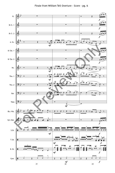 Finale From William Tell Overture By Gioachino Ro J W Pepper Sheet Music