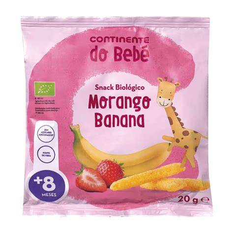 Snack para Bebé Morango e Banana 8m CONTINENTE DO BEBÉ Nutripédia