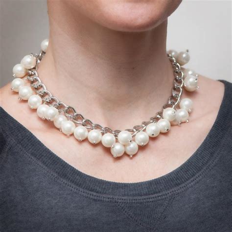 Large Chain And Pearl Necklace Diy