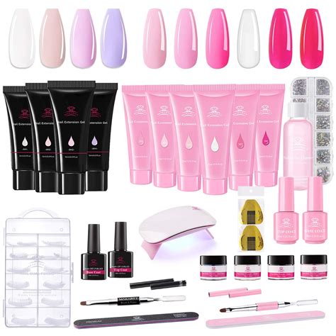 Amazon Makartt Pink Poly Nail Extension Gel Kit With Nude Pink