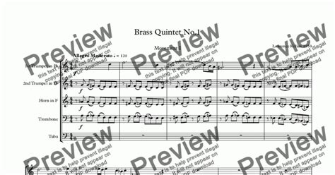 Brass Quintet No 1 Download Sheet Music Pdf File