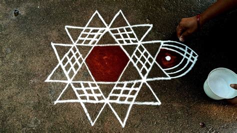 Easy Star Padi Kolam Dots Friday Rangoli Thai Matham Special Kolam