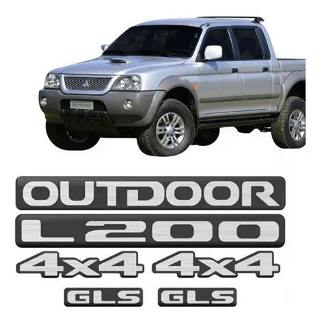 Sticker Decalx Mitsubishi L Adesivos Emblemas L Outdoor Pack De