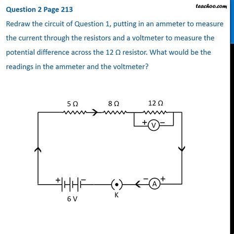 Q2 Page 213 Redraw The Circuit Of Question 1 Putting In An Ammeter