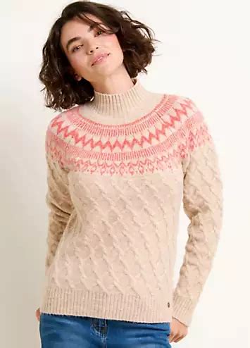 Brakeburn Retro Cable Mix Knitted Jumper Kaleidoscope