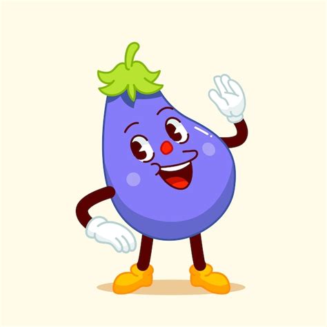 Free Vector Hand Drawn Eggplant Cartoon Illustration