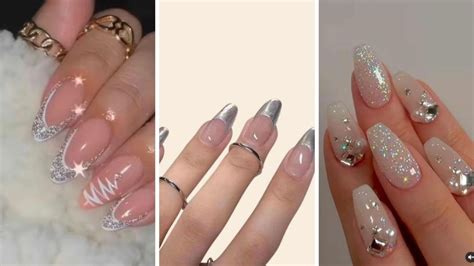 5 diseños de uñas plateadas para llevar la mejor manicura francesa de