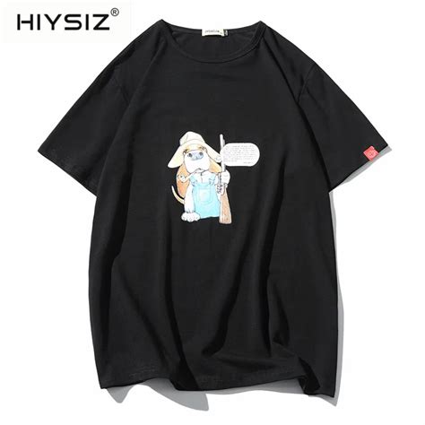 Hiysiz 2019 Casual Cotton Tshirt Streetwear Harajuku T Shirt Men Summer