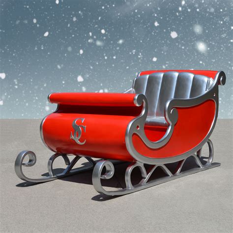 Deluxe two-seater Sleigh, Santa & Reindeer Décor Set Display 132 In