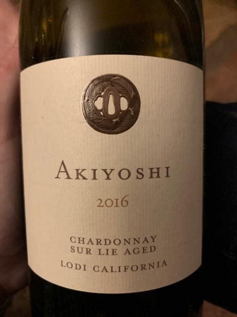 2016 David Akiyoshi Chardonnay Sur Lie Aged USA California Central