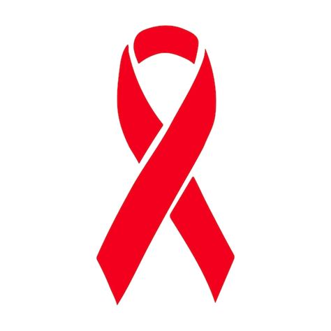 Ícone Vermelho Fita De Conscientização Sobre A Aids Vector Símbolo Do