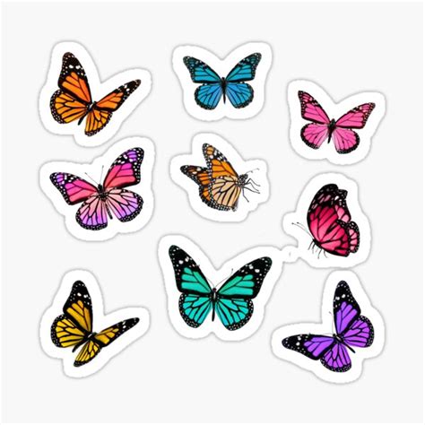 Butterfly Sticker Set 2 Sticker For Sale By Rosyrebelshop Redbubble