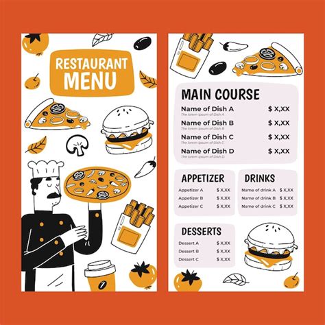 Free Vector Hand Drawn Restaurant Menu Template