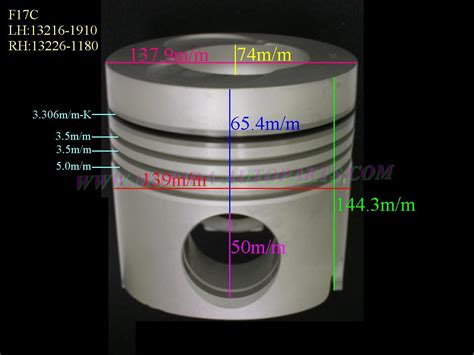 F17C L 13216 1910 R 13226 1180 HINO PISTON SET Piston Set AUTOPARTS